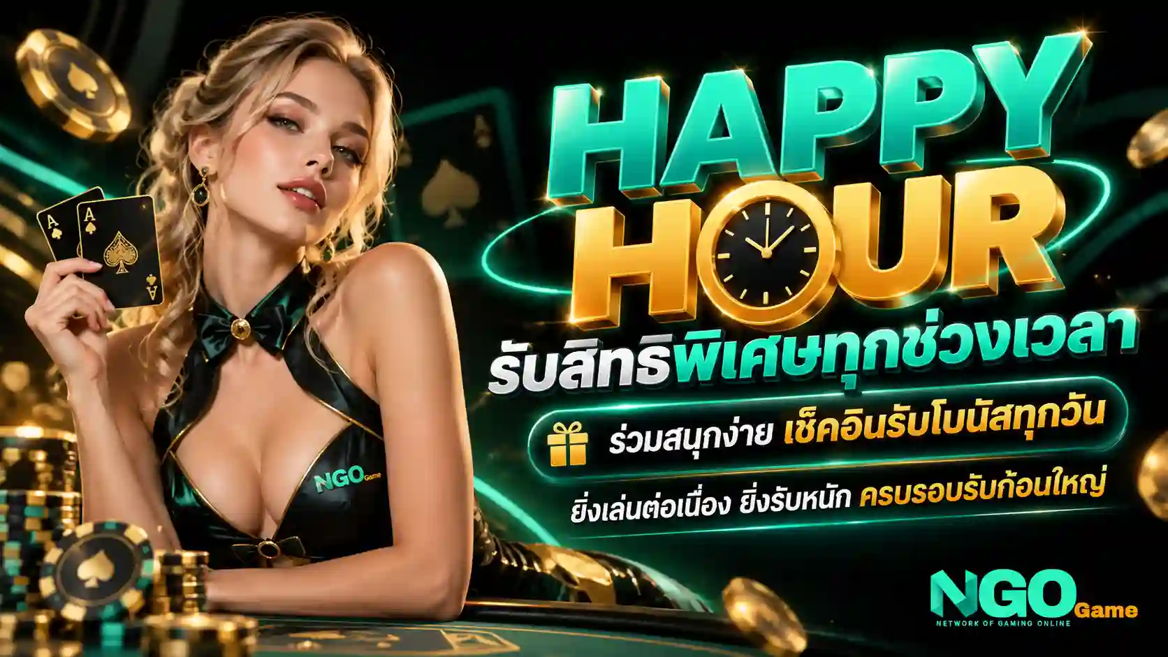 NGOGAME โปรโมชั่น Happy Hour คาสิโนสุดหรู